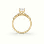 Radiant Diamond Side Stone Engagement Ring — Yellow Gold