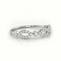 Round Cut Diamond Infinity Bezel Set Designer Ring — White Gold