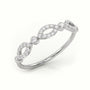 Round Cut Diamond Infinity Bezel Set Designer Ring — White Gold