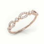 Round Cut Diamond Infinity Bezel Set Designer Ring — Rose Gold