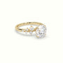 Round Diamond Side Stone Engagement Ring — Yellow Gold