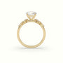 Round Diamond Side Stone Engagement Ring — Yellow Gold