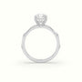 Asscher Diamond Side Stone Engagement Ring — White Gold