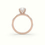 Asscher Diamond Side Stone Engagement Ring — Rose Gold