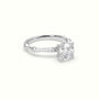 Cushion Diamond Side Stone Engagement Ring — White Gold