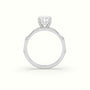 Cushion Diamond Side Stone Engagement Ring — White Gold