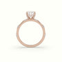 Cushion Diamond Side Stone Engagement Ring — Rose Gold