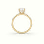 Cushion Diamond Side Stone Engagement Ring — Yellow Gold
