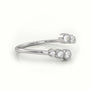 Round Cut Diamond Bezel Setting Open Designer Ring — White Gold
