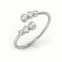 Round Cut Diamond Bezel Setting Open Designer Ring — White Gold