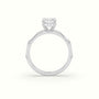 Emerald Diamond Side Stone Engagement Ring — White Gold