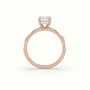 Emerald Diamond Side Stone Engagement Ring — Rose Gold