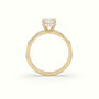 Emerald Diamond Side Stone Engagement Ring — Yellow Gold
