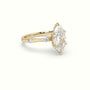 Marquise Diamond Side Stone Engagement Ring — Yellow Gold