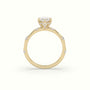 Marquise Diamond Side Stone Engagement Ring — Yellow Gold