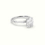 Oval Diamond Side Stone Engagement Ring — White Gold