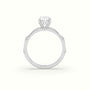 Oval Diamond Side Stone Engagement Ring — White Gold