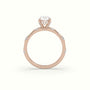 Oval Diamond Side Stone Engagement Ring — Rose Gold