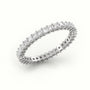 Princess Cut Diamond Bar Setting Eternity Wedding Band — White Gold