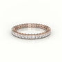 Princess Cut Diamond Bar Setting Eternity Wedding Band — Rose Gold