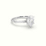 Pear Diamond Side Stone Engagement Ring — White Gold