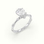 Pear Diamond Side Stone Engagement Ring — White Gold