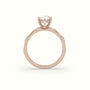 Pear Diamond Side Stone Engagement Ring — Rose Gold