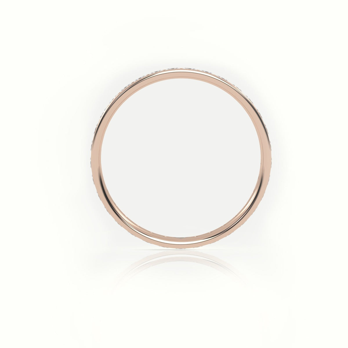 Princess Cut Diamond Channel Setting Eternity Wedding Band — Rose Gold