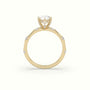 Pear Diamond Side Stone Engagement Ring — Yellow Gold