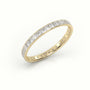 Princess Cut Diamond Channel Setting Eternity Wedding Band — Yellow Gold