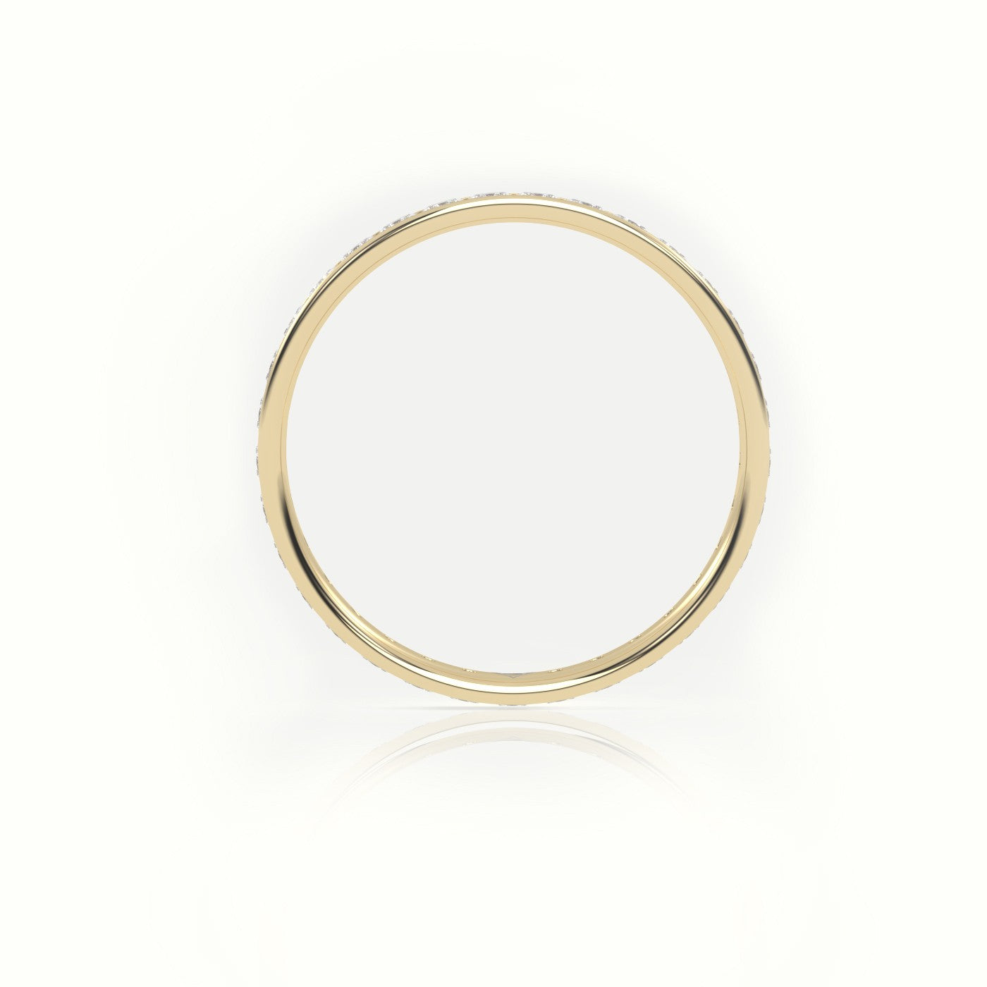 Princess Cut Diamond Channel Setting Eternity Wedding Band — Yellow Gold