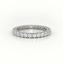 Round-Cut Diamond Scallop Setting Eternity Wedding Band — White Gold