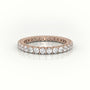 Round-Cut Diamond Scallop Setting Eternity Wedding Band — Rose Gold