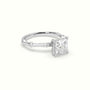 Princess Diamond Side Stone Engagement Ring — White Gold