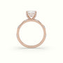 Princess Diamond Side Stone Engagement Ring — Rose Gold