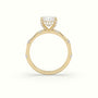 Princess Diamond Side Stone Engagement Ring — Yellow Gold