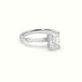 Radiant Diamond Side Stone Engagement Ring — White Gold
