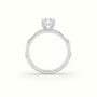 Radiant Diamond Side Stone Engagement Ring — White Gold