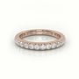 Round Cut Pave Setting Eternity Wedding Band — Rose Gold