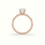 Radiant Diamond Side Stone Engagement Ring — Rose Gold