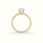 Radiant Diamond Side Stone Engagement Ring — Yellow Gold