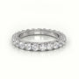 Round Cut Diamond Low Dome Basket Eternity Wedding Band — White Gold