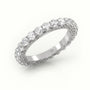 Round Cut Diamond Low Dome Basket Eternity Wedding Band — White Gold