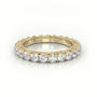 Round Cut Diamond Low Dome Basket Eternity Wedding Band — Yellow Gold