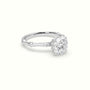 Round Diamond Side Stone Engagement Ring — White Gold