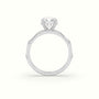 Round Diamond Side Stone Engagement Ring — White Gold
