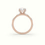 Round Diamond Side Stone Engagement Ring — Rose Gold