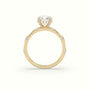 Round Diamond Side Stone Engagement Ring — Yellow Gold