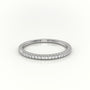 Round Cut Diamond Scallop Set Half Eternity Band — White Gold