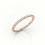 Round Cut Diamond Scallop Set Half Eternity Band — Rose Gold